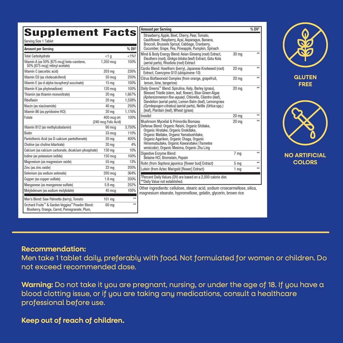Alive One Daily Ultra Men's 50+ Multivitamin Tablets by Nature's Way