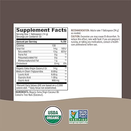 Organic Extra Virgin Unrefined Cold Pressed Coconut Oil by Nature's Way