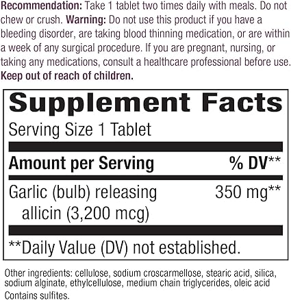 Garlicin Cardio Vegan Tablets by Nature's Way