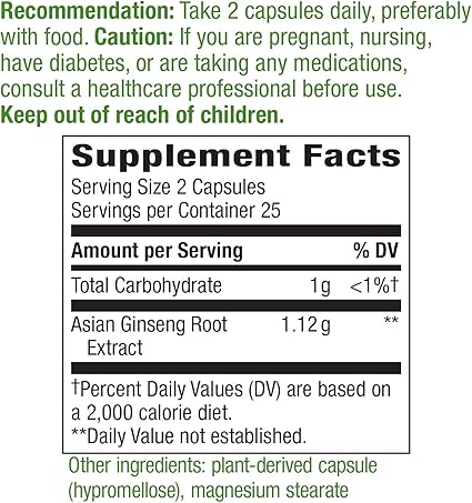 Asian Ginseng Capsules by Nature's Way