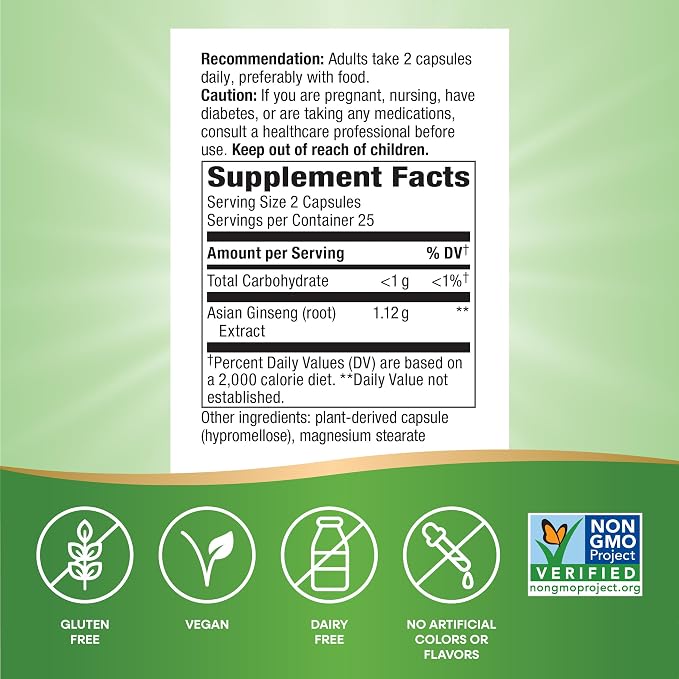 Asian Ginseng Capsules by Nature's Way