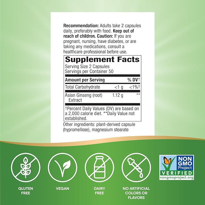 Asian Ginseng Capsules by Nature's Way