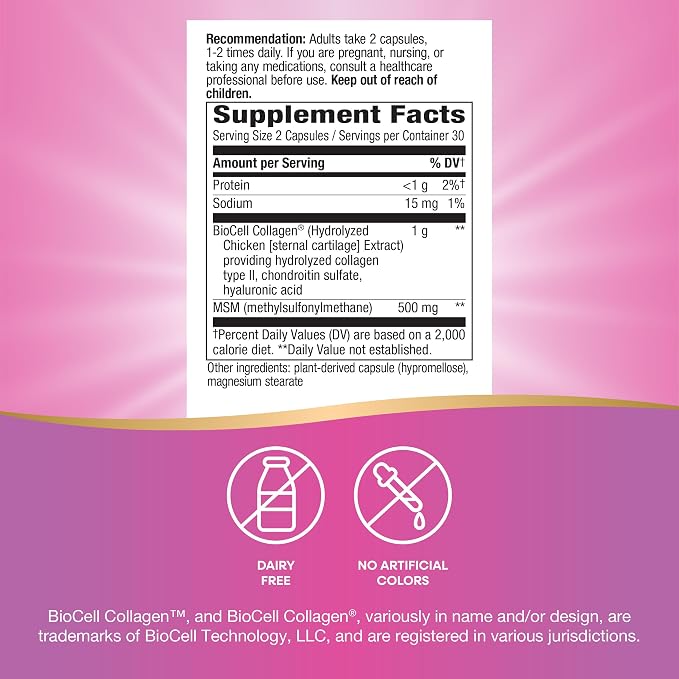 Hydraplenish Collagen & MSM Capsules by Nature's Way