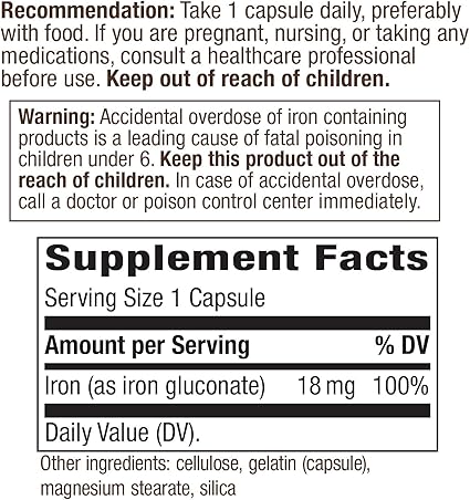 Iron 18mg Capsules by Nature's Way