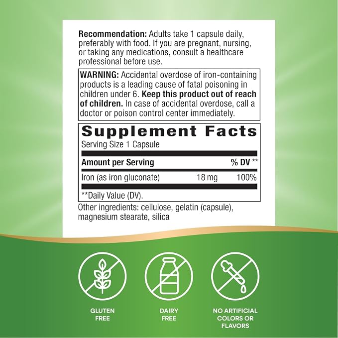 Iron 18mg Capsules by Nature's Way