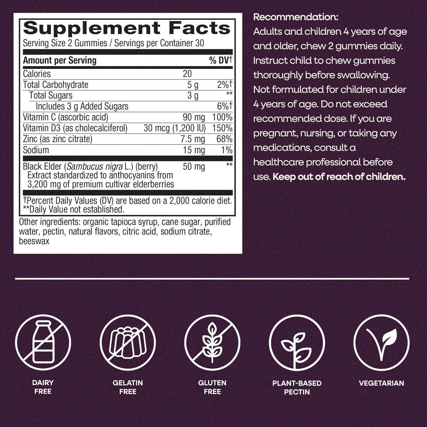 Sambucus Elderberry Gummies 60ct by Nature's Way