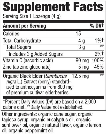Organic Sambucus Lozenge with Zinc by Nature's Way