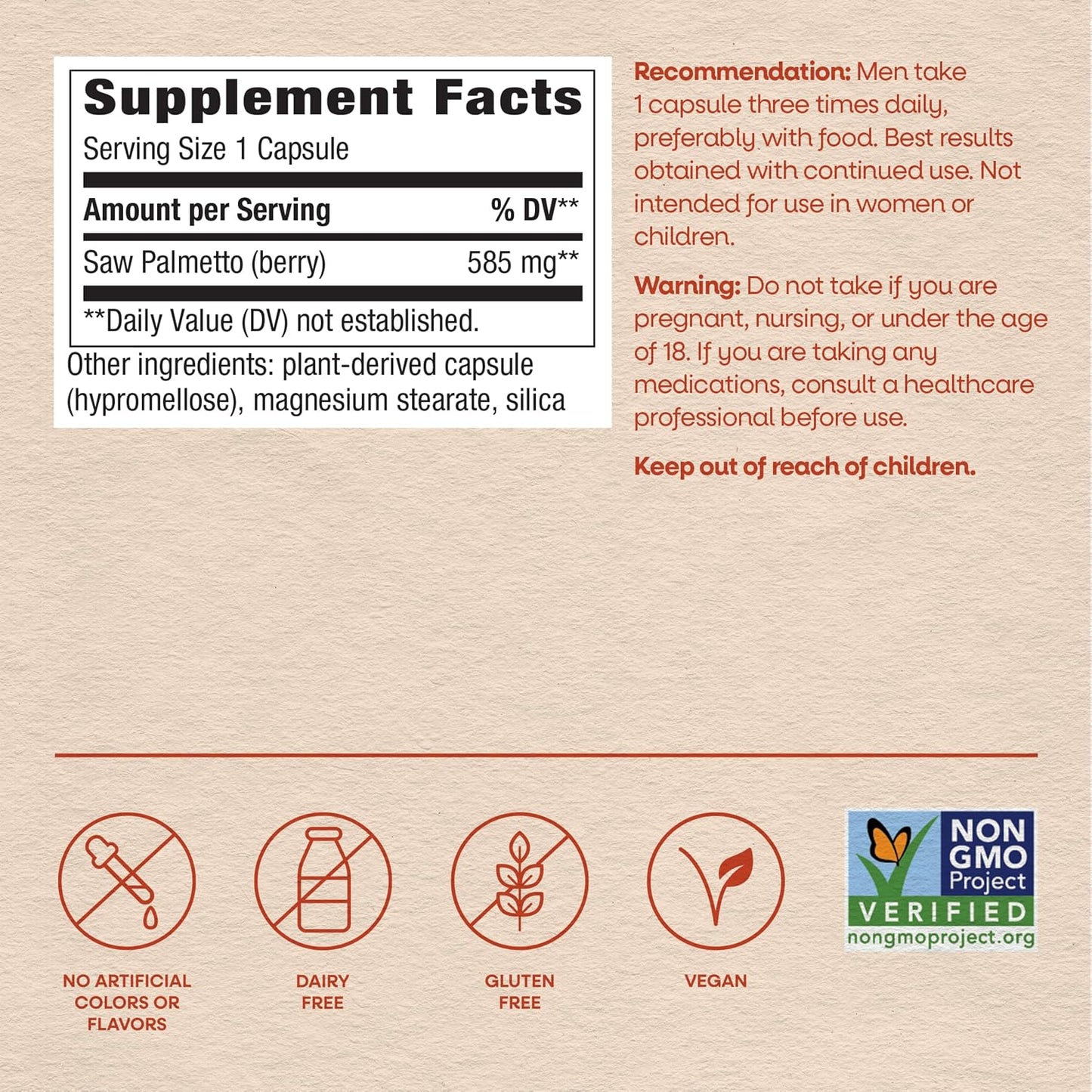 Saw Palmetto Berries Capsules by Nature's Way
