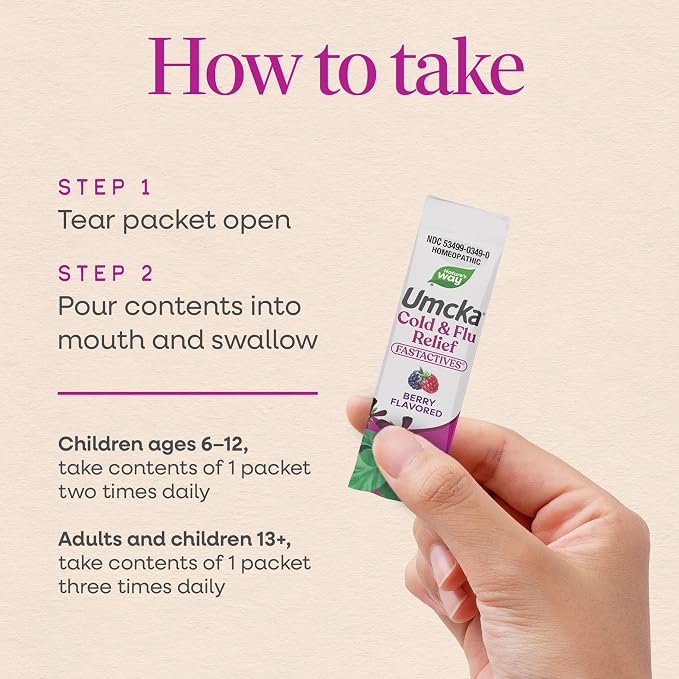 Umcka Cold and Flu Berry Powder Packets