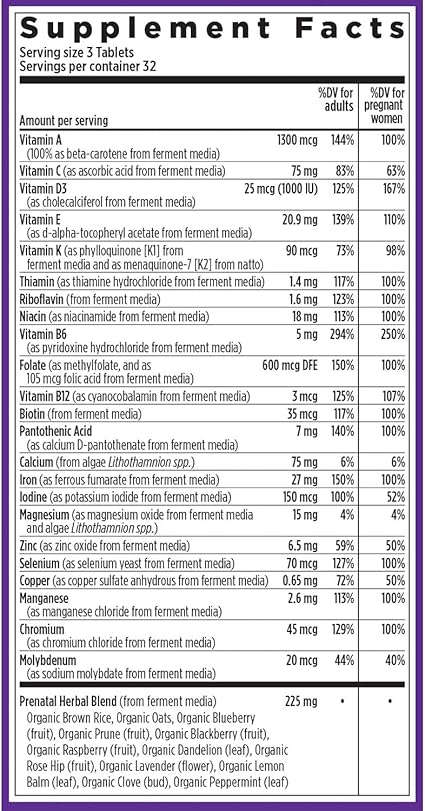 Advanced Perfect Prenatal Tablets by New Chapter