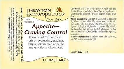 Appetite & Craving Control Liquid Homeopathic by Newton Homeopathics