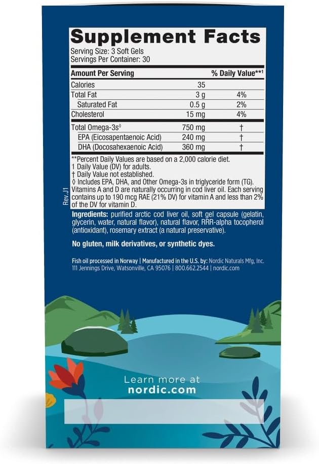 Arctic Cod Liver Oil 90sg by Nordic Naturals