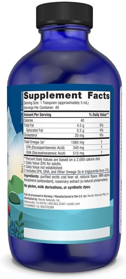 Arctic Cod Liver Oil Liquid Orange 8oz by Nordic Naturals