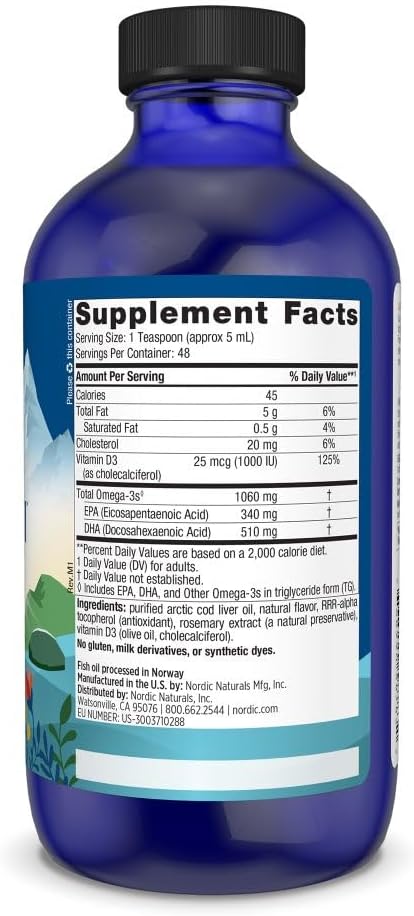Arctic-D Cod Liver Oil Liquid 8oz by Nordic Naturals