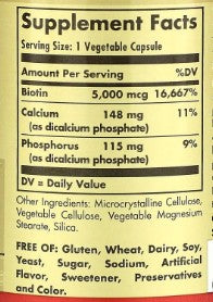 Biotin 5000mcg Capsules by Solgar