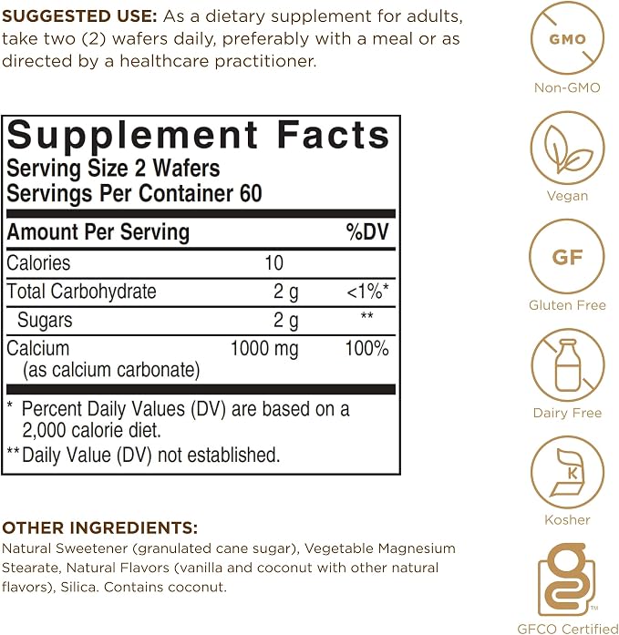 Calcium 500mg Chewable Tablets by Solgar