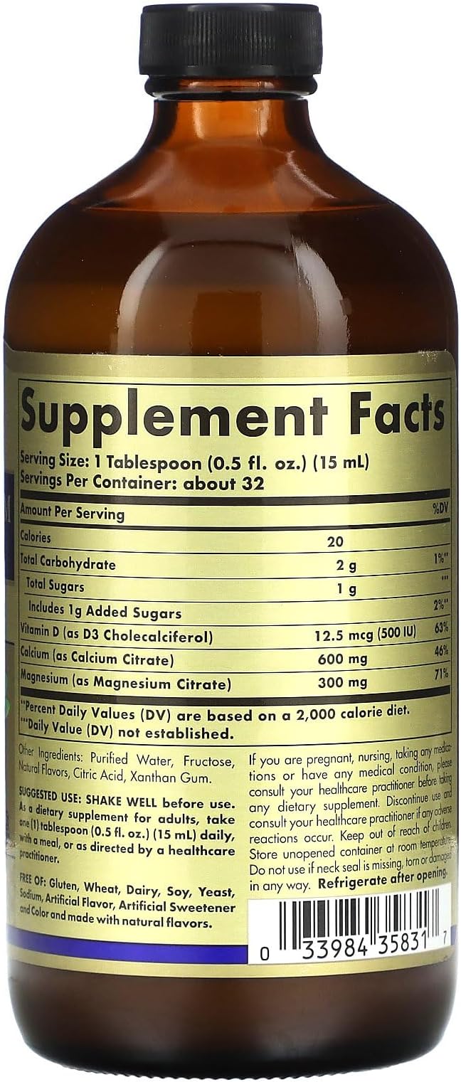 Liquid Calcium Magnesium with Vitamin D3 Blueberry by Solgar