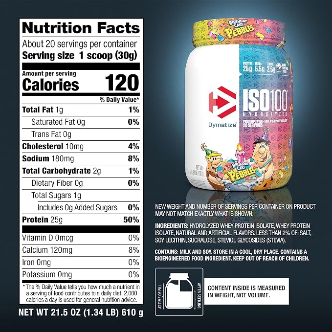 ISO 100 Birthday Cake 1.6lb by Dymatize