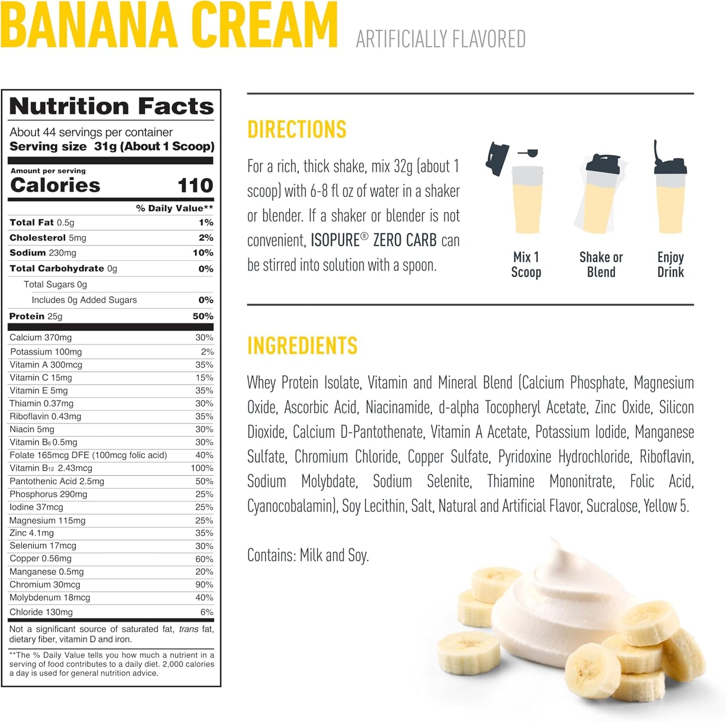 Isopure Banana Cream 3lb by Nature's Best