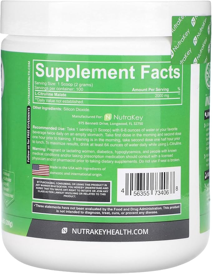 L-Citrulline Powder 200g by Nutrakey