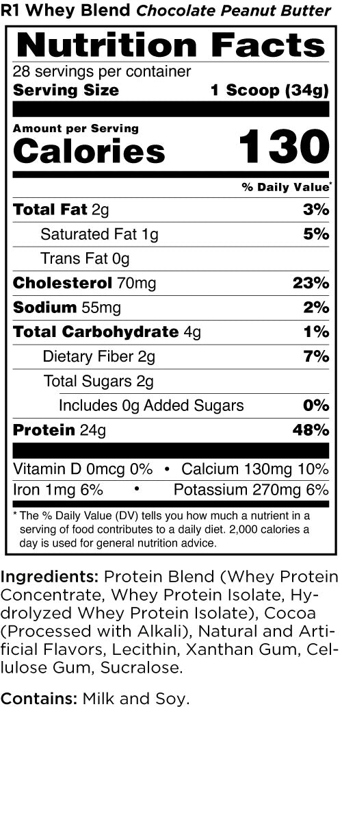 R1 Whey Blend Chocolate Peanut Butter 2lb by Rule One