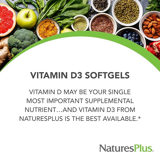 Vitamin D3 1,000 IU 180 Softgels by Nature's Plus
