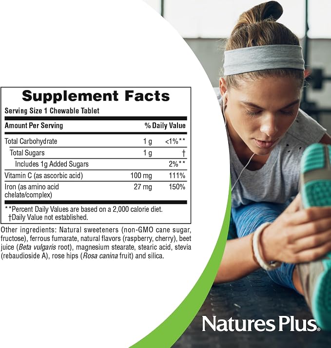 Iron with Vitamin C and Herbs 90 Chewables by Nature's Plus