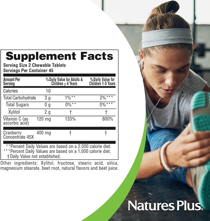 Ultra Cranberry 200mg 90 Chewables by Nature's Plus