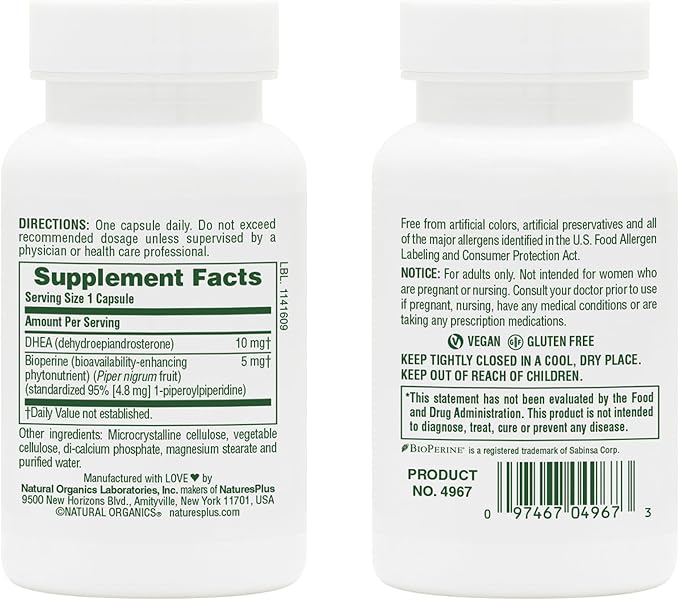 DHEA-10 with Bioperine by Nature's Plus
