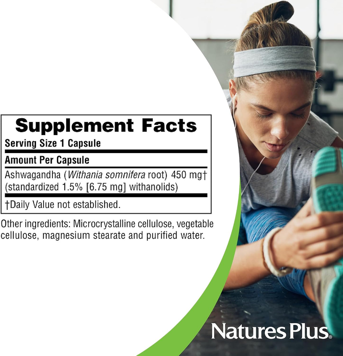 Ashwagandha 450mg 60VegCaps by NaturesPlus
