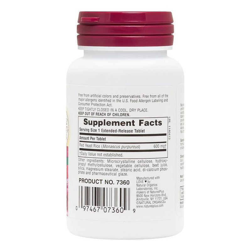 Red Yeast Rice ER 600mg 30tabs by NaturesPlus