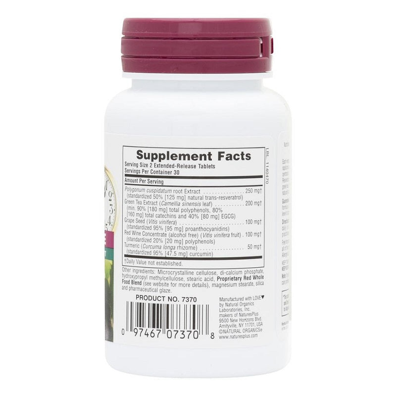 Resveratrol 125mg 60tabs bty NaturesPlus