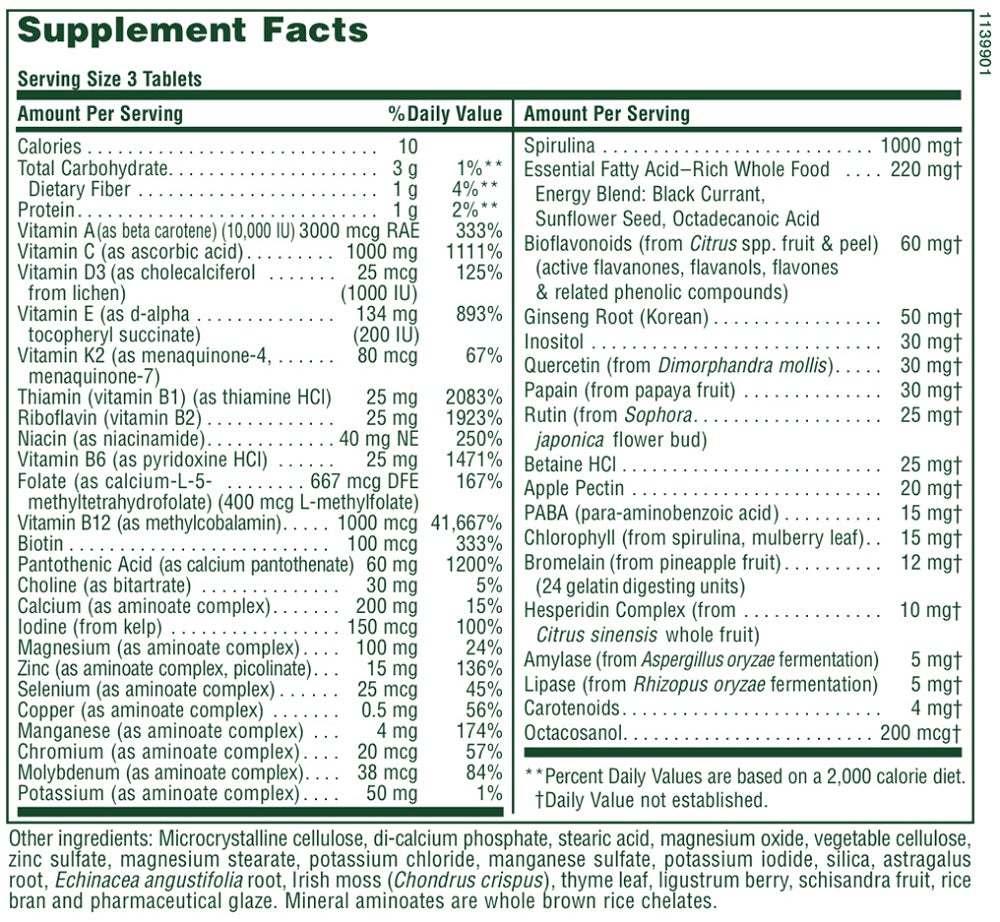 Source of Life Multivitamin No-Iron 180tabs by Nature's Plus