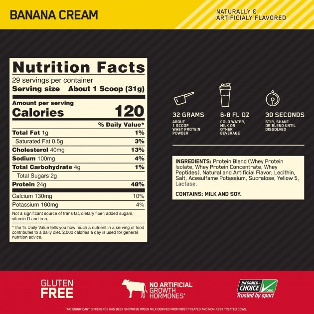 Gold Standard Whey Banana Cream 2lb by Optimum Nutrition