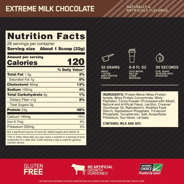 Gold Standard Whey Extreme Milk Chocolate 2lb by Optimum Nutrition
