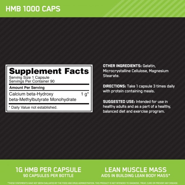 HMB 1000 90caps by Optimum Nutrition