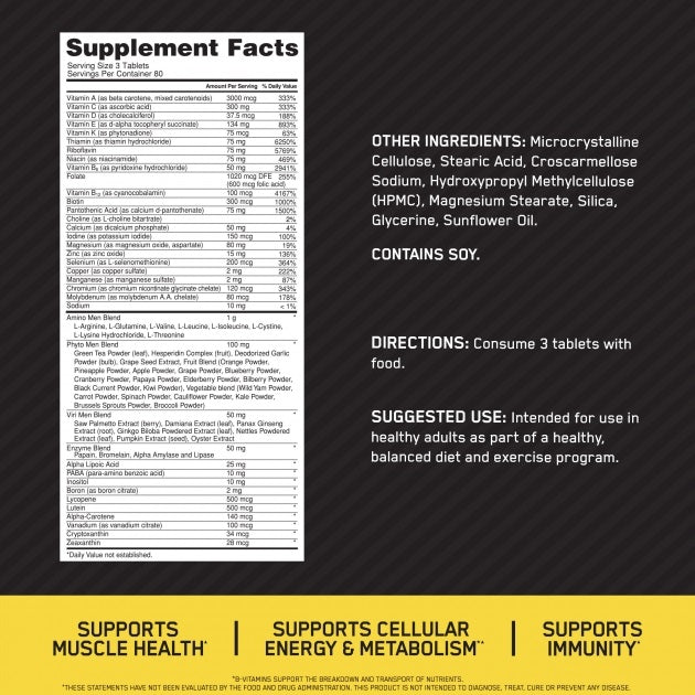 Opti-Men Multivitamin 240tabs by Optimum Nutrition