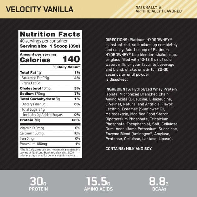 Hydro Whey Vanilla 3.5lb by Optimum Nutrition