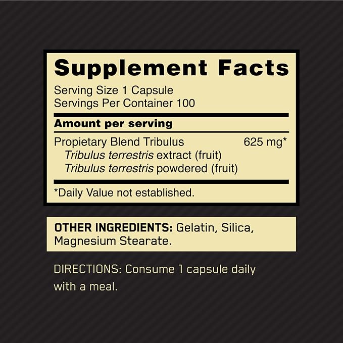 Tribulus 625mg 100caps by Optimum Nutrition