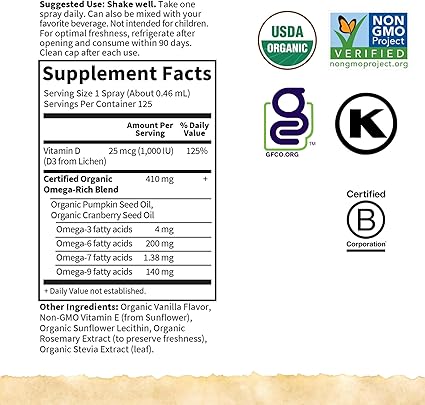 Organics Vitamin D3 Spray by Garden of Life