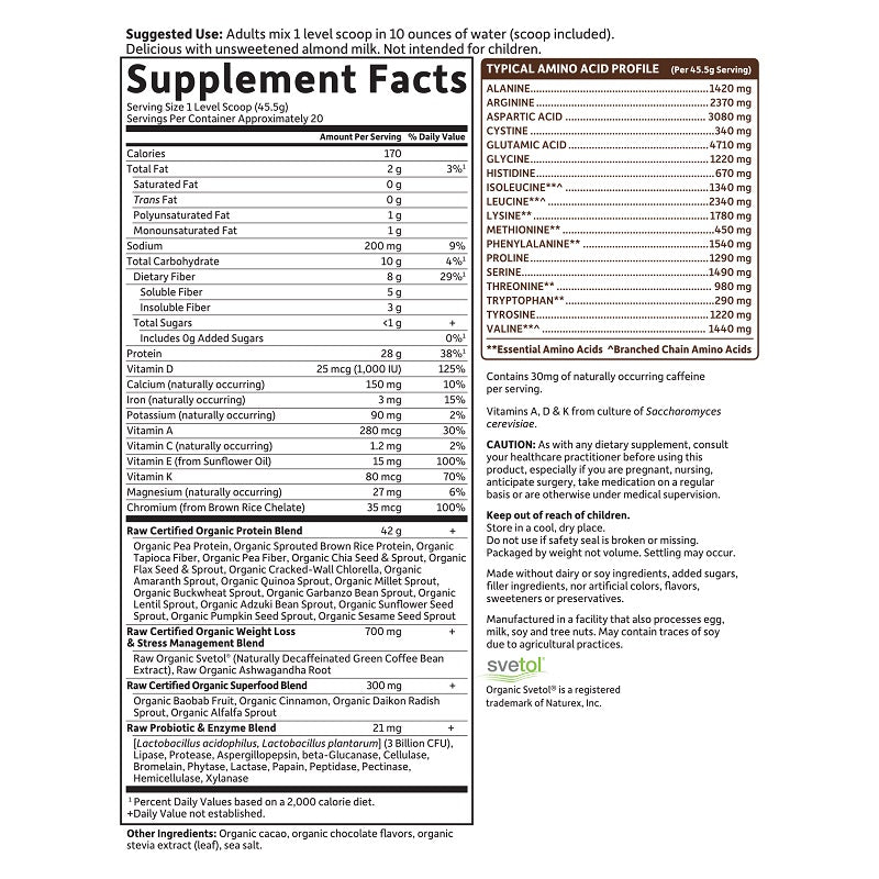 RAW Fit Chocolate 2lb by Garden of Life