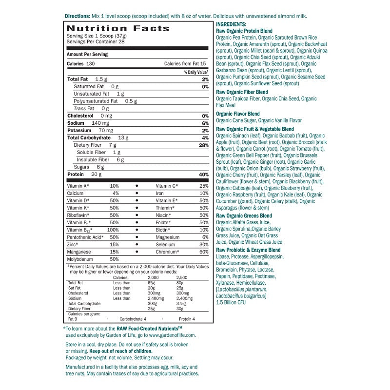 RAW Meal Lightly Sweet 2lb by Garden of Life