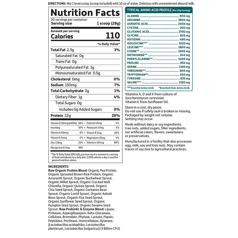 RAW Protein Unflavored by Garden of Life