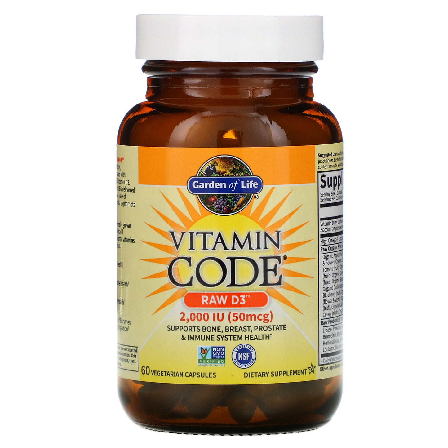 Vitamin Code Raw D3 2,000 IU 60VegCaps by Garden of Life