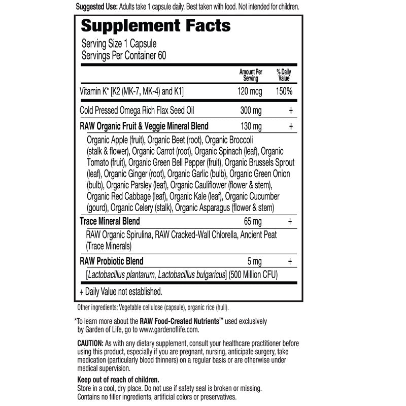 Vitamin Code RAW K-Complex by Garden of Life