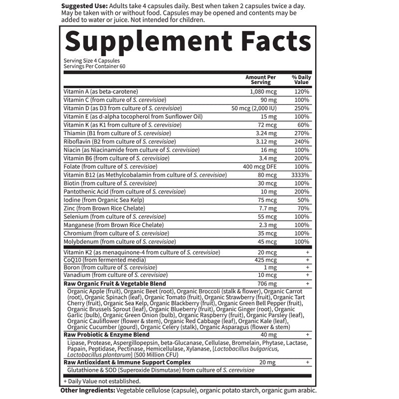 Vitamin Code Women 50 & Wiser 240VegCaps by Garden of Life