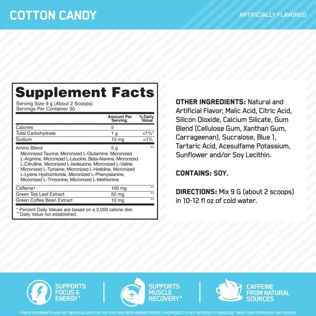 Amino Energy Cotton Candy 30svg by Optimum Nutrition
