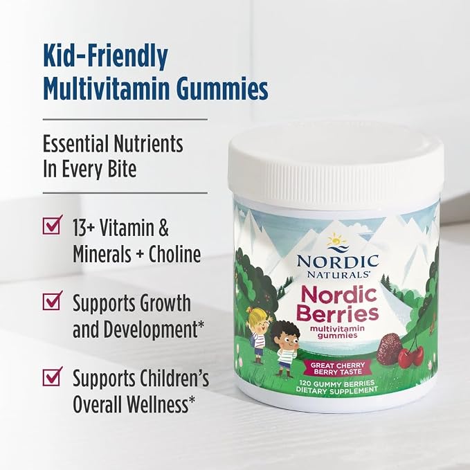Nordic Berries Cherry Berry 120 Gummies by Nordic Naturals