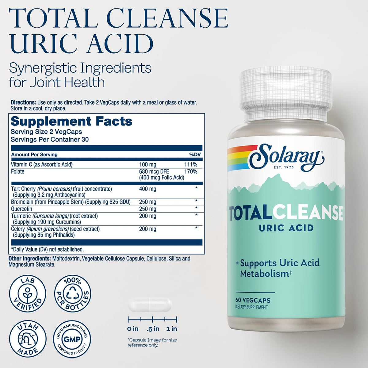 Total Cleanse Uric Acid 60 Veg Capsules by Solaray