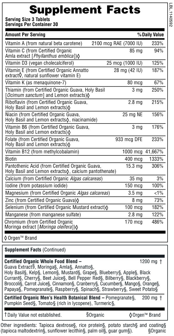 Source of Life Garden Men's Multi 90tabs by NaturesPlus
